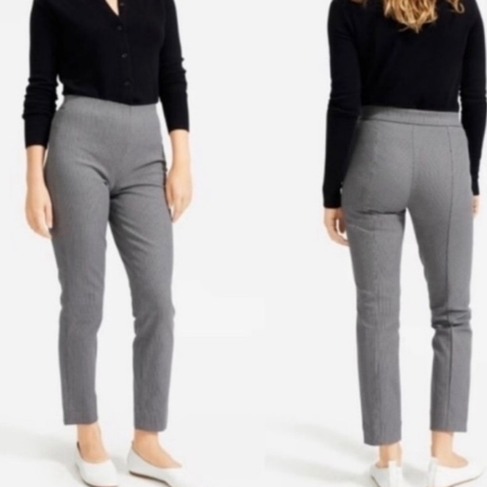 Everlane houndstooth checkered print plaid cropped side zipper pants